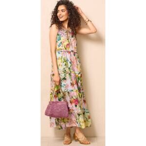 Anthropologie x PQ Swim Lao Colorful Floral Tiered Maxi Dress XS/S